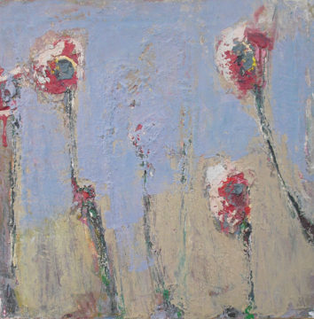 Blumen 121 50 x 50 cm (B x H) Eitempera auf Leinwand Galeriepreis: 1.500 € Mindestgebot: 1.000 €