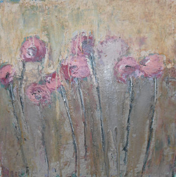 rosa Mohnblumen 2016 50 x 50 cm (B x H) Eitempera auf Leinwand Galeriepreis: 1.500 € Mindestgebot: 1.000 €