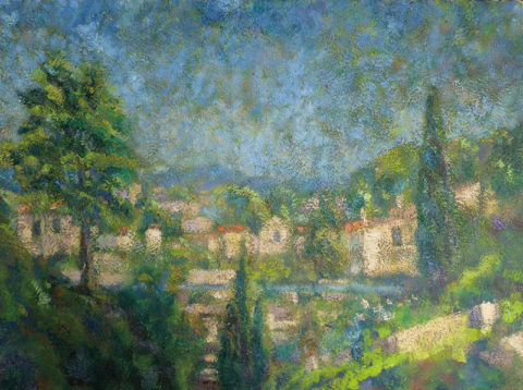 südliche Stadt 2015 80 x 60 cm (B x H) Mischtechnik auf Leinwand Galeriepreis: 1.000 € Mindestgebot: 800 €