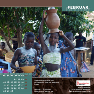 Das Februar-Blatt des Togo-Kalenders 2018
