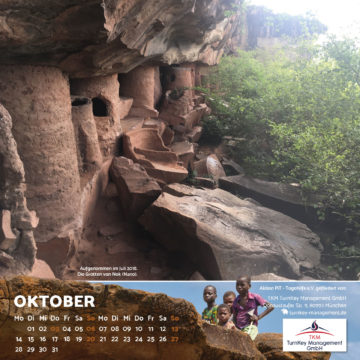 Das Oktober-Blatt des Togo-Kalenders 2019