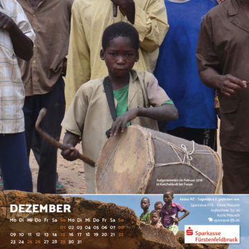 Das Dezember-Blatt des Togo-Kalenders 2019