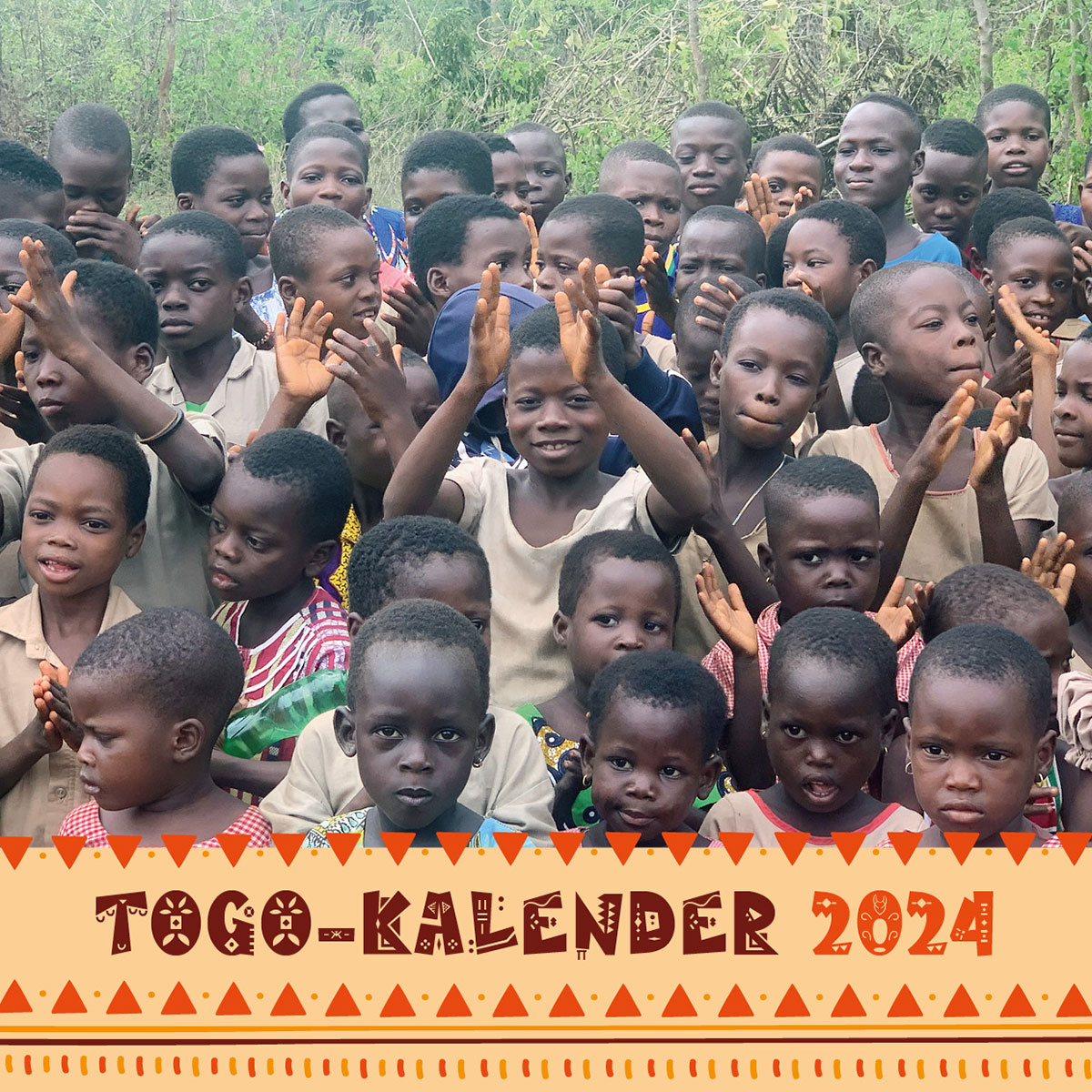 Das Titelbild des Togo-Kalenders 2024, eine Gruppe von Kindern