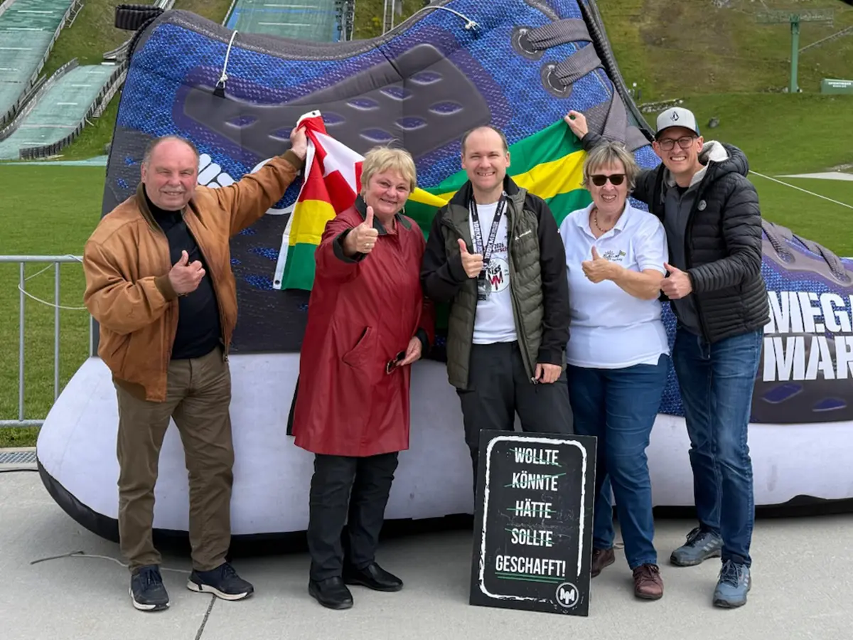 Das Empfangskomitee im Skistadion Garmisch